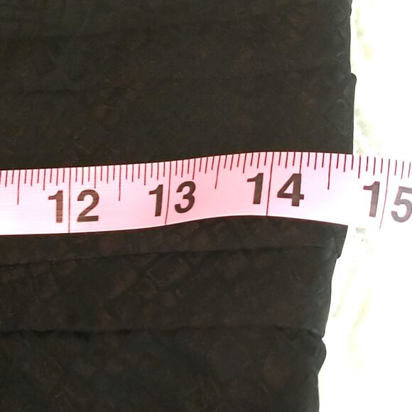 Kenar Silk Spaghetti Strap Dress Women's Sz 6 Black Eyelash Lace V Neck Pleated - Picture 12 of 16